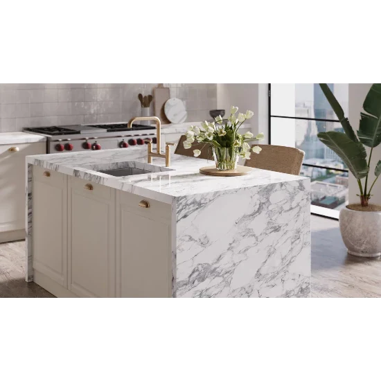 Arabescato Grey Porcelain Slab 60" x 126" - 1/2" Thick