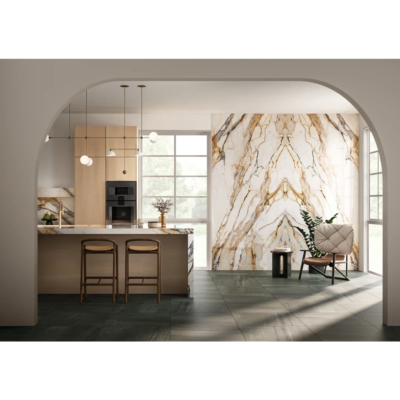 Calacatta Rust Bookmatch Porcelain Slab 60" x 126" - 1/2" Thick